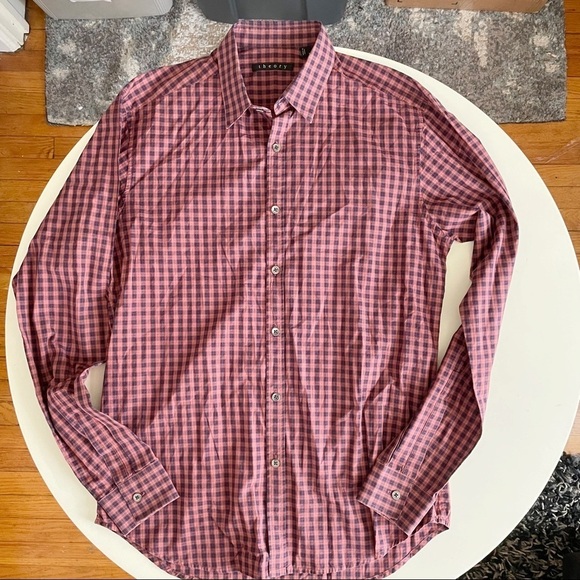 Theory Zach PS Cotton Plaid Button Down Shirt Men’s Size Small Lightweight - Picture 3 of 8